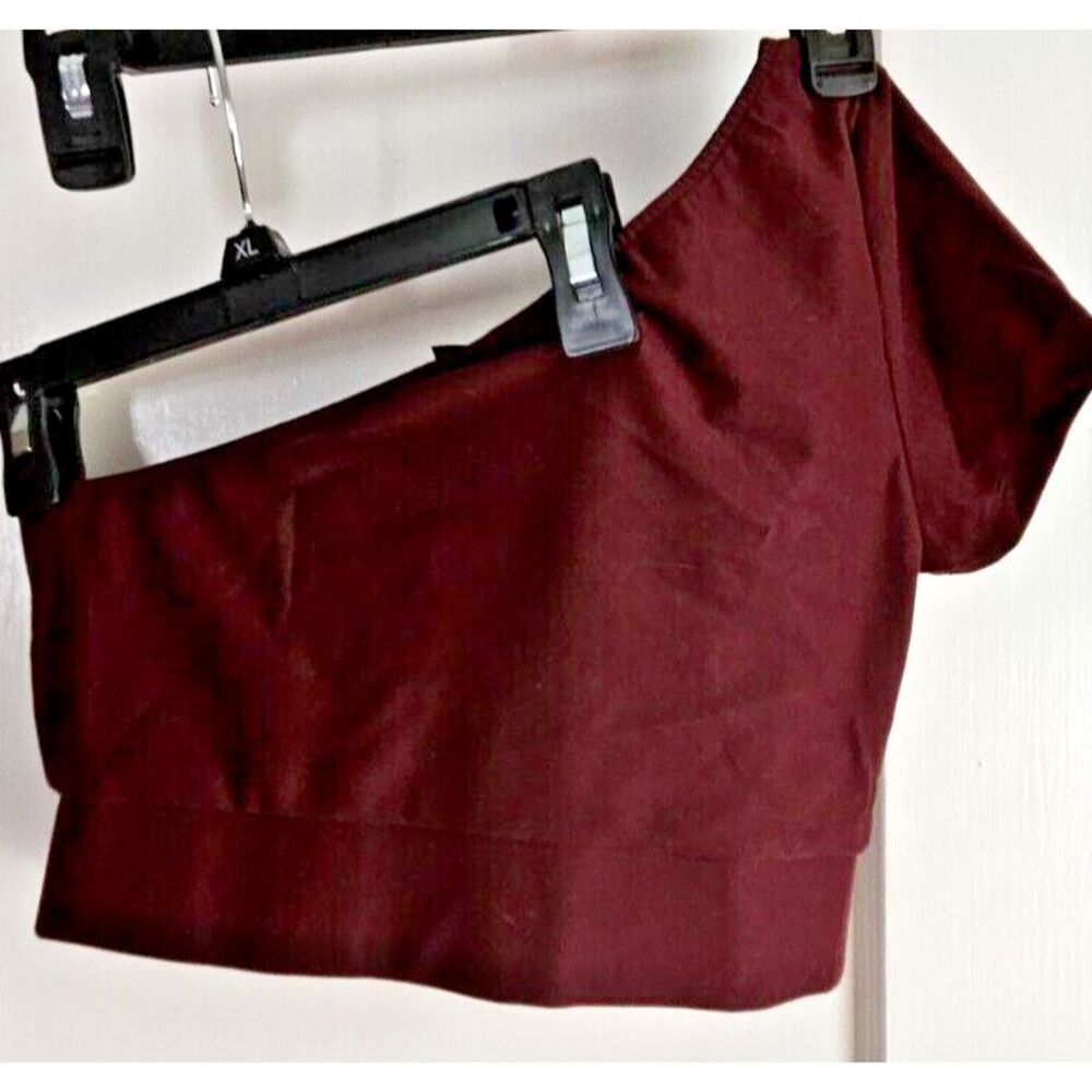 Victoria's Secret one shoulder sport crop top stretch dark red woman‎ Sz Small